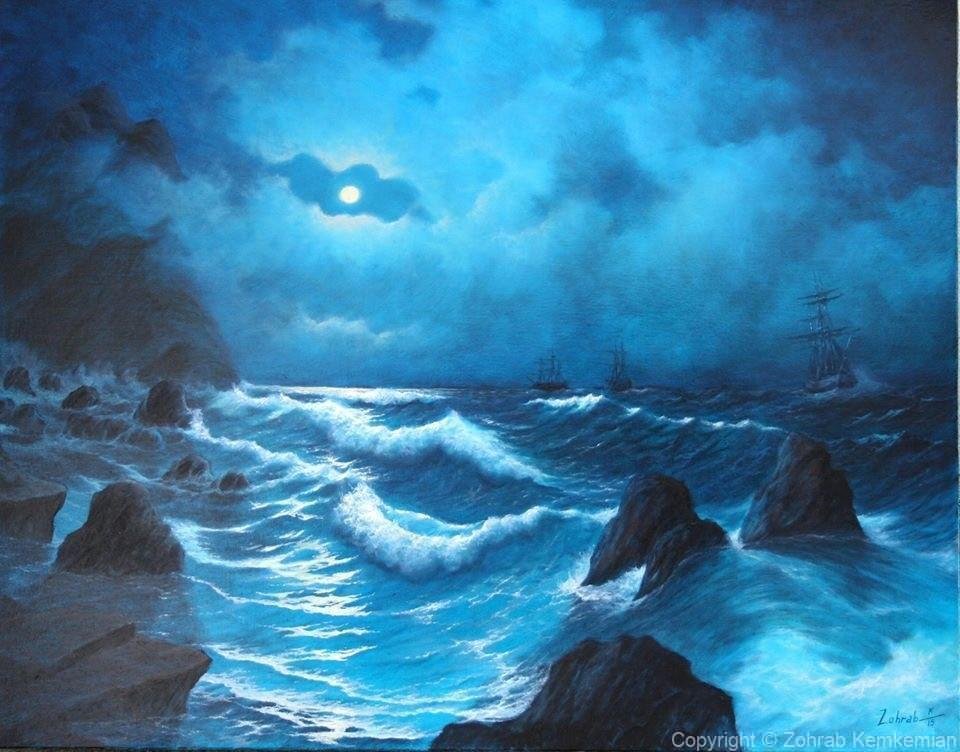 2015 Moonlit seascape